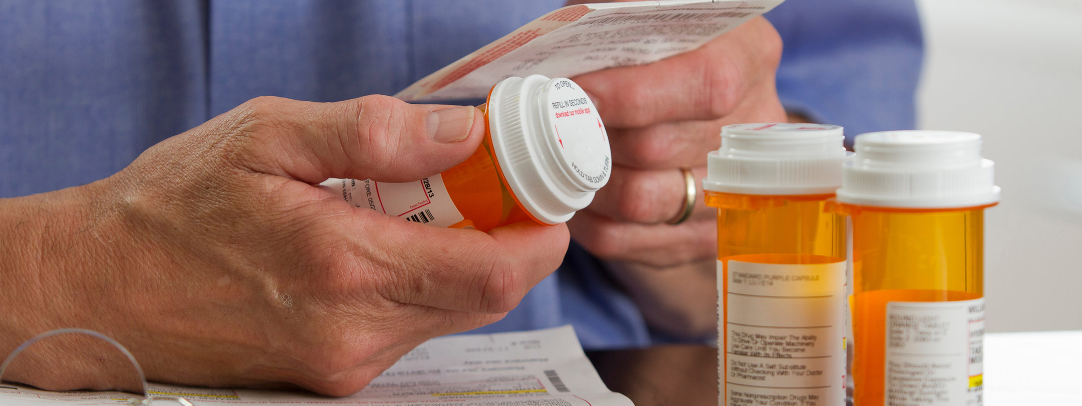 Hands holding medication