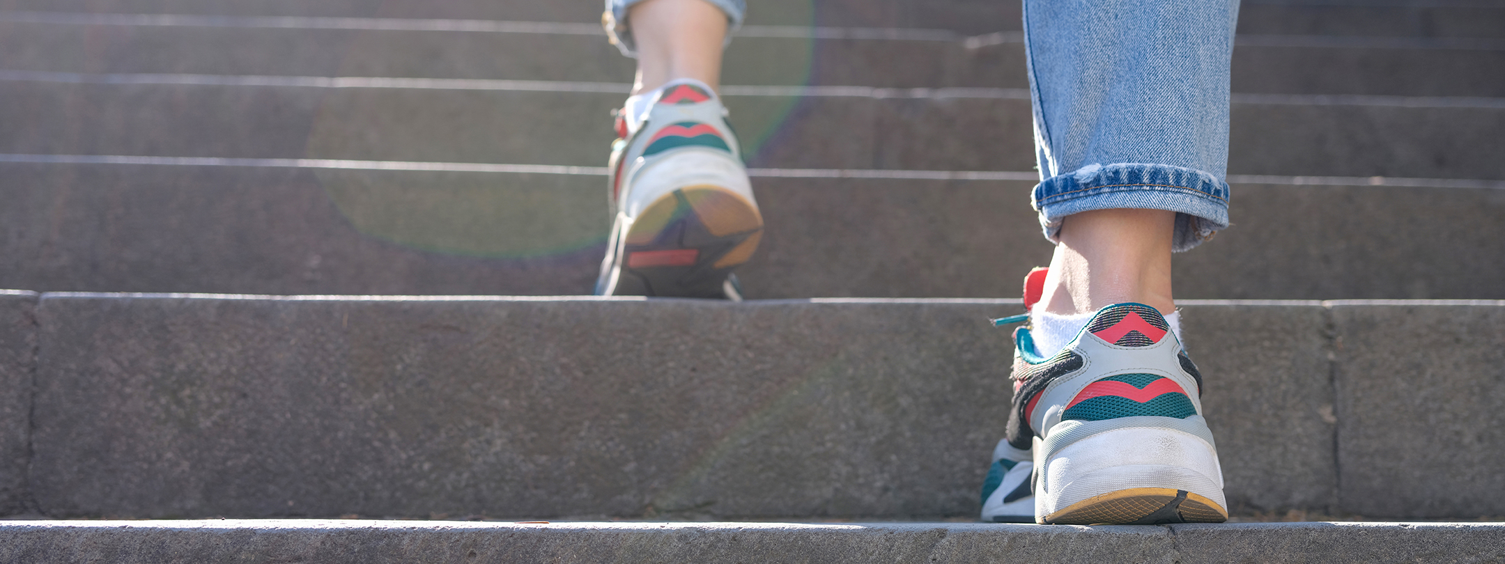 Feet on stairs